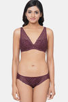 Wacoal Padded Non Wired Medium Coverage Lace Bra - Windsor Wine — thumbnail 5